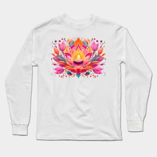 Lotus Radiance: A Diwali Celebration Long Sleeve T-Shirt